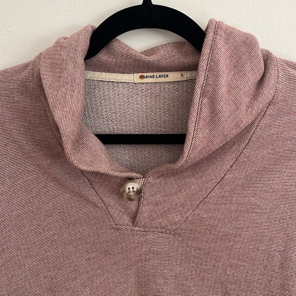 Marine Layer Davis Shawlneck in Syrah Mini Stripe - S - Picture 4 of 7